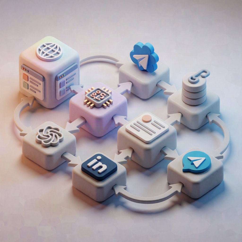 n8n LinkedIn Post Automation: Tavily + Ollama + Telegram