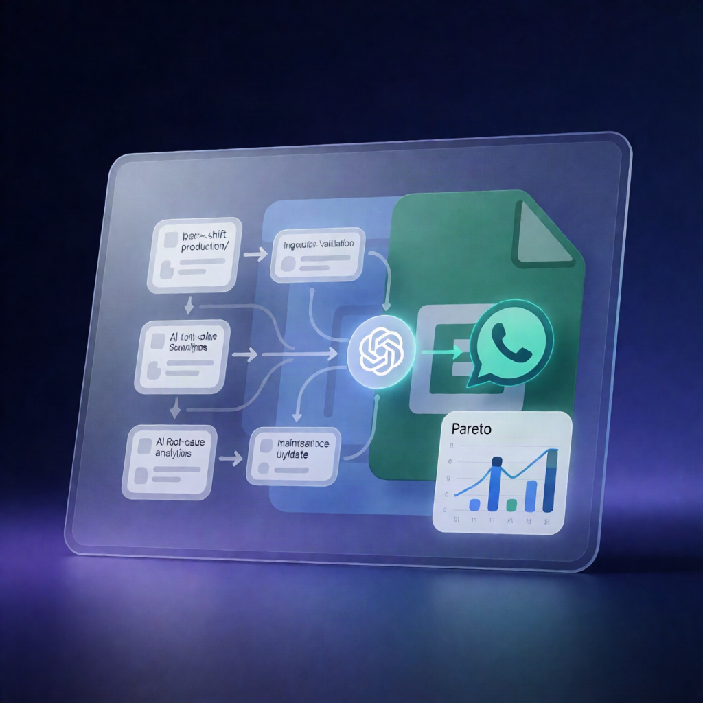 n8n Workflow: OEE & Downtime Analysis with Sheets, AI, WhatsApp