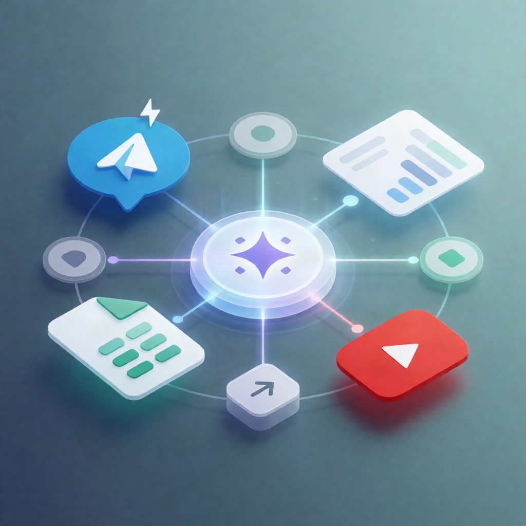 YouTube Channel Analytics Bot: Telegram + Sheets + Gemini Report (n8n)