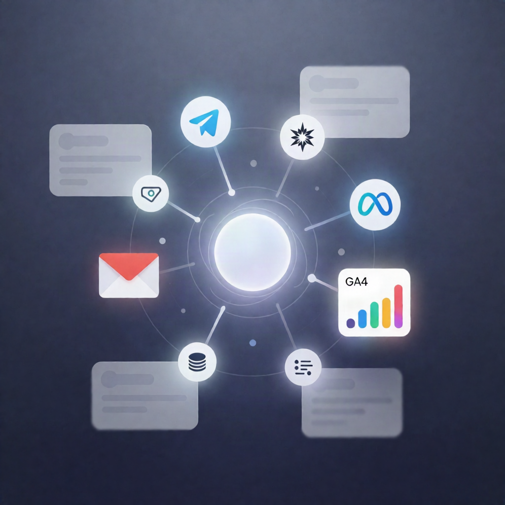 Weekly AI Marketing Report (GA4, Ads, Meta) for Email & Telegram