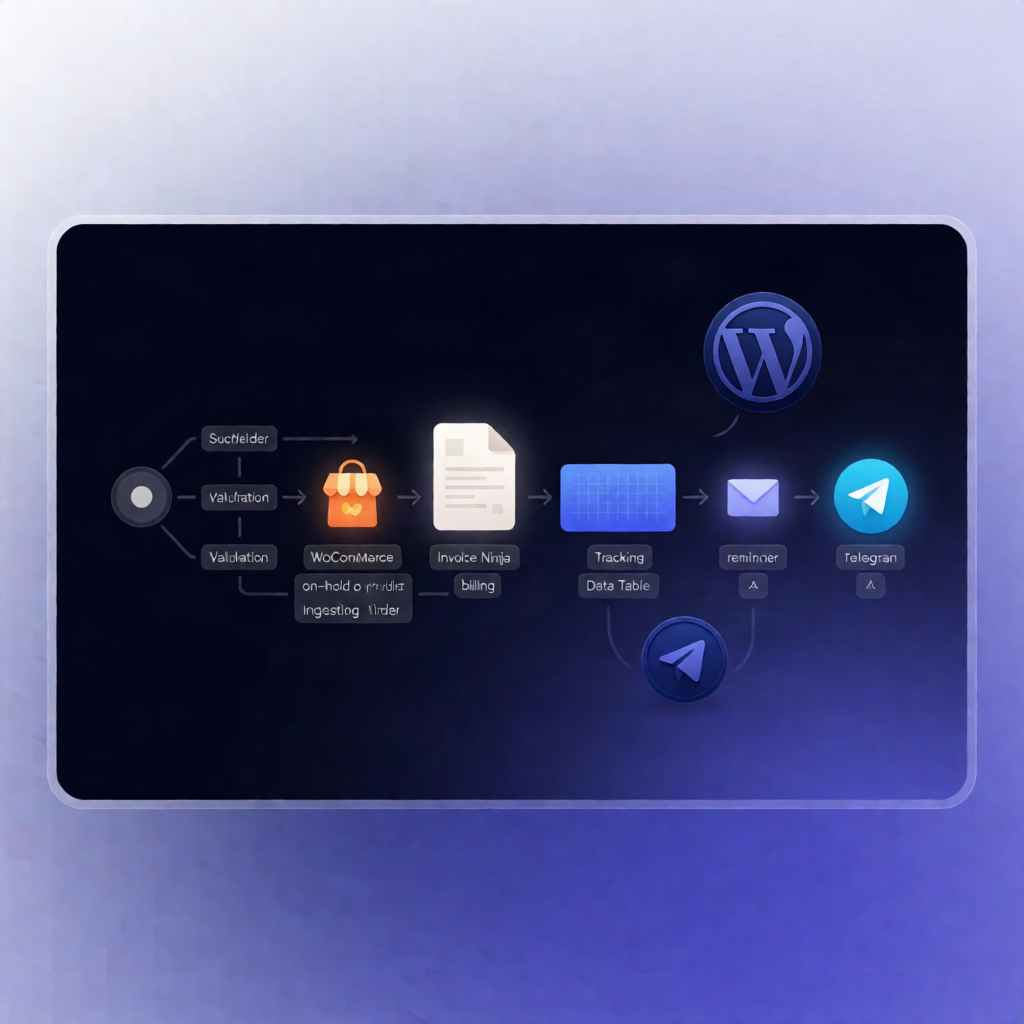 n8n Workflow: Chase WooCommerce Unpaid Orders w/ Invoice Ninja + Telegram