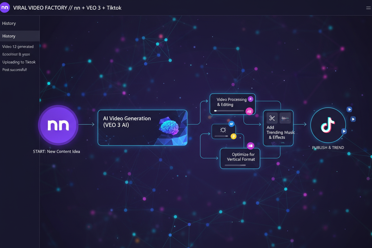 n8n Generate AI viral videos with VEO 3 and upload to TikTok Workflow