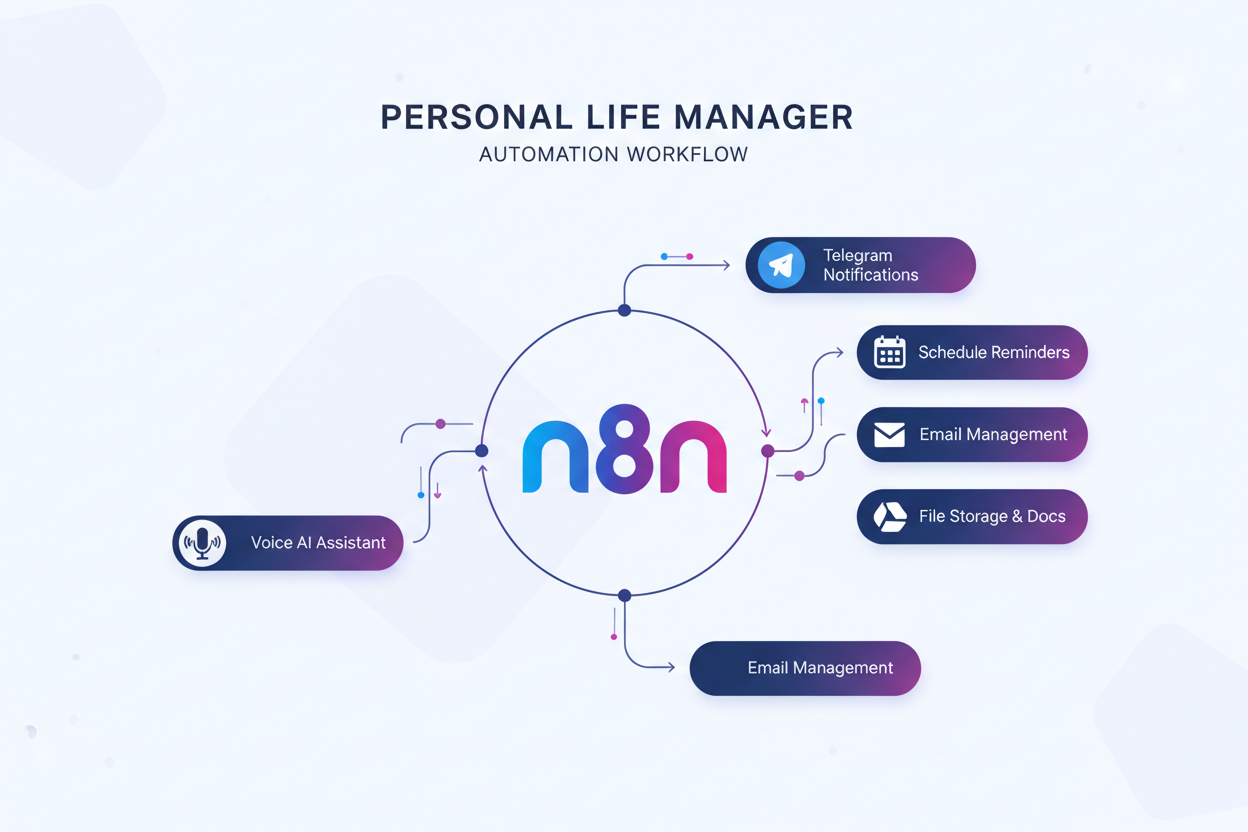 n8n Personal life manager with Telegram, Google services & voice-enabled AI Workflow