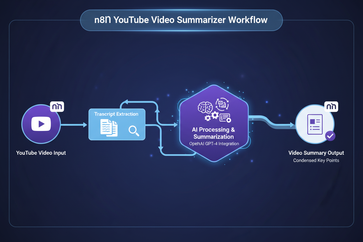n8n Summarize YouTube Videos from Transcript Workflow
