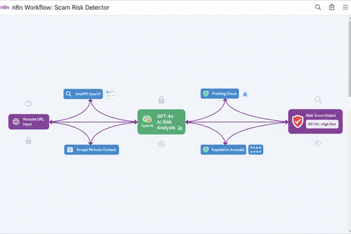 n8n Website scam risk detector with GPT-4o and SerpAPI Workflow