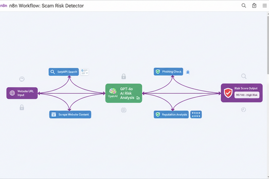 n8n Website scam risk detector with GPT-4o and SerpAPI Workflow