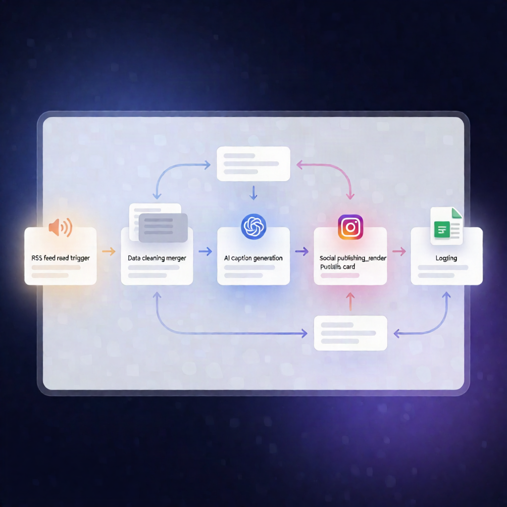 n8n RSS to Social: OpenAI Captions + Orshot Cards